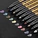 DealKits Premium Metallic Marker, 10 Farben Metallischen Stift Pens für Kartenherstellung DIY Fotoalbum Gästebuch Hochzeit Papier Glas Kunststoff Stein - MITTELBREITE Spitze (2 mm)
