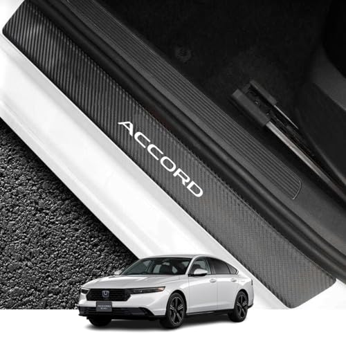 Kakash ホンダ専用PUレザー素材外側スカッフプレート サイドステップガード内装カスタムパーツ アクセサリー爪キズ防止 汚れ防止取り付け簡単 車種専用設計 4個セット(ホワイト)適合ホンダ 新型アコード CY2 CY系(2024年3月〜)