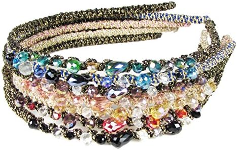 Thin Headbands for Women,Hair Accessories for Women,Headbands for Girls Teens,Hair Bands for Women's Hair,7 Hair Beads Head Bands to Match Hair Color (7pc Bejeweled Headbands, 5+2)
