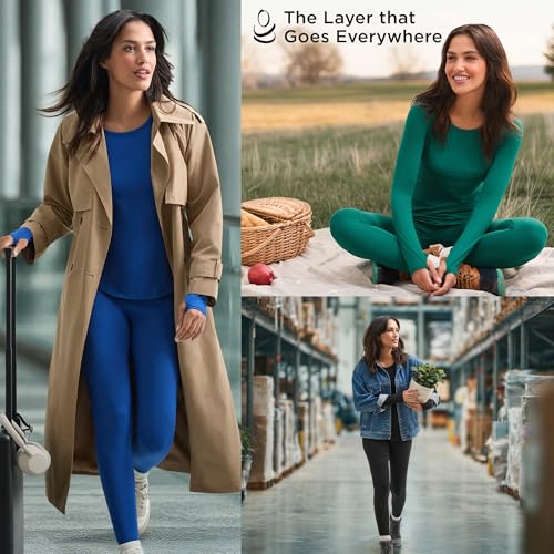 Image of Cuddl Duds Lightweight 2 Piece Active Base Layer Matching Sets for Women