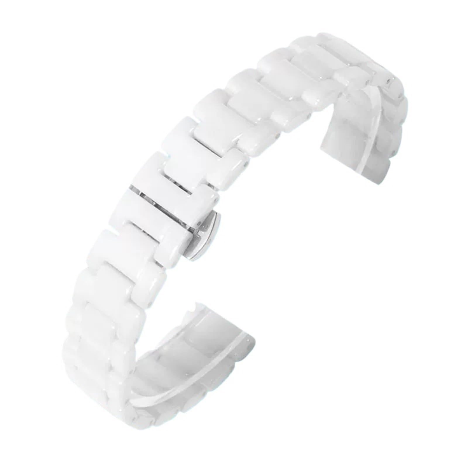 cinturino dell'orologio Cinturino for orologio in ceramica da uomo d'affari bianco 14 15 16 17 18 19 20 21mm Comodo cinturino di ricambio accessori