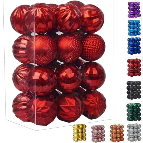 Dohance Christmas Balls Ornaments for Xmas Tree, Xmas Ball Baubles Set for Holiday Party and Wedding Decoration