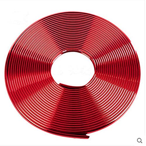 TINO - Car Stickers - 8m car accessories chrome protection wheel Rim light frame decoration for Lada kalina granta priora niva largus samara styling (Red)