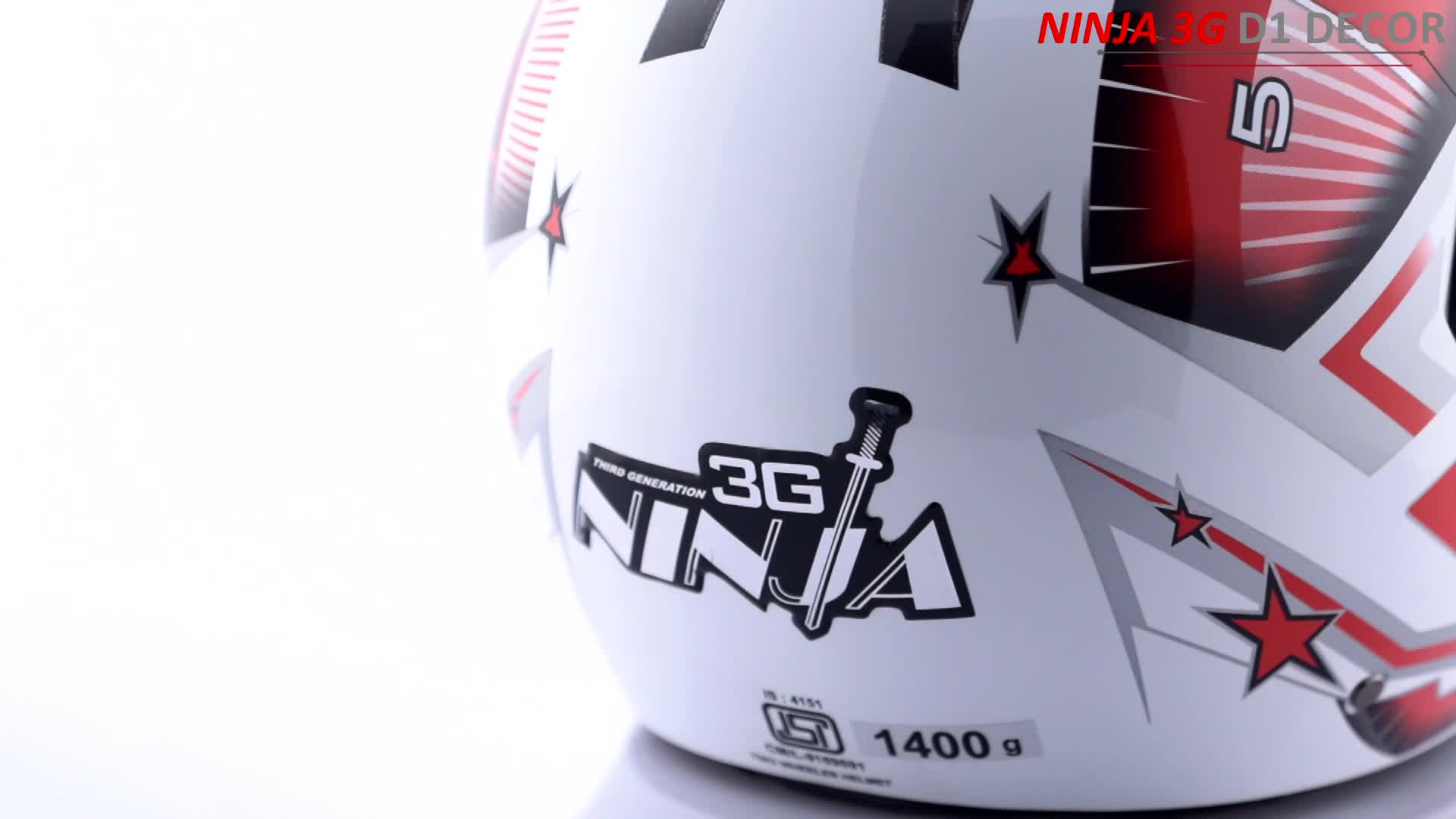 ゥため Studds Ninja 3G D1 Flip Up Full Face Helmet (Matt Black and Red