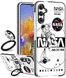 Toycamp for Galaxy A54 5g Phone Case with Ring Holder Cool Astronaut Space Cute Cartoon Cosmonaut Print Design Cover for Men Girls Boys Teens Kids Fun Funny Cases for Samsung A54 6.4' Clear