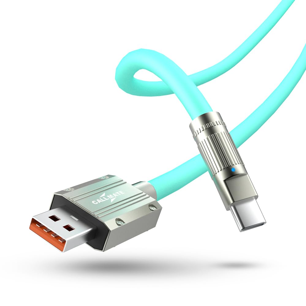 CALL MATE 52W Fast Charging USB Data Cable with Smart Chip Technology, Tungsten Steel Connectors, and Rapid Data Transfer - (1 M Length) (Tiffany-Blue) (B0CNYTCFSC) Amazon Price History, Amazon Price Tracker