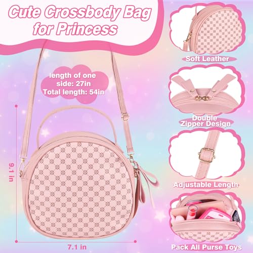 Toddler Play Purse Toy for Little Girls, 40PCS Kids Purse with Pretend Princess Toys Includes Handbag, Camera with Projector, Phone, Wallet, Kids Birthday Gift Toddler Girl Toys for 3 4 5 6+