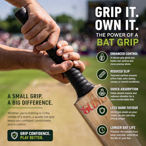 Image of Professional Cricket Bat Handle Max Multi Grip with Better Shock Absorption | Cricket Accessories Bat Handle Grips, Pack of 1 (Assorted Colour)