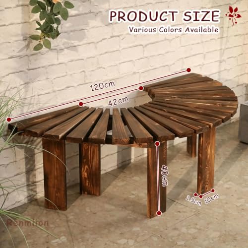 Silla para sentarse en el jardin con diseño semicircular de madera 3