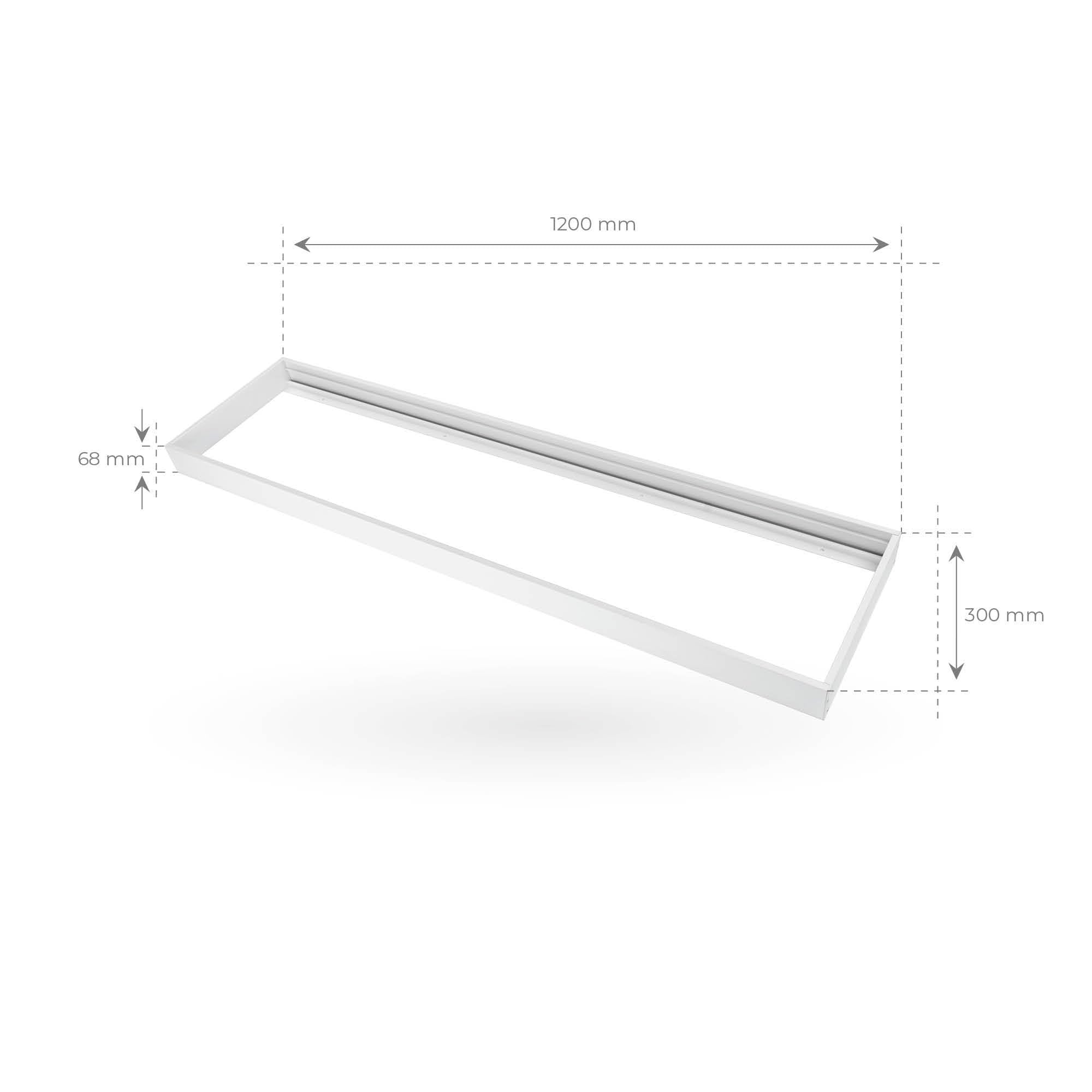 Ledvion LED Panel Einbaurahmen 120x30cm Weiß Aluminium