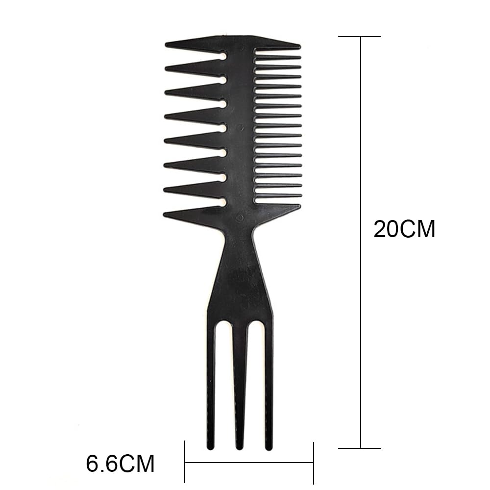 Peine de peinado profesional 3 en 1 para hombres, peine de dientes ancho, peine de cabeza de aceite, peine de plástico, peine de dientes afrokamm peinado, herramienta de peluquería