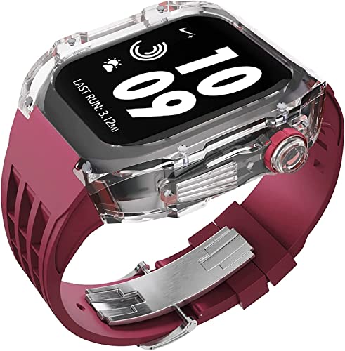 Bande fluoroélastomère transparente et coque rigide polycarbonate pour Apple Watch Ultra