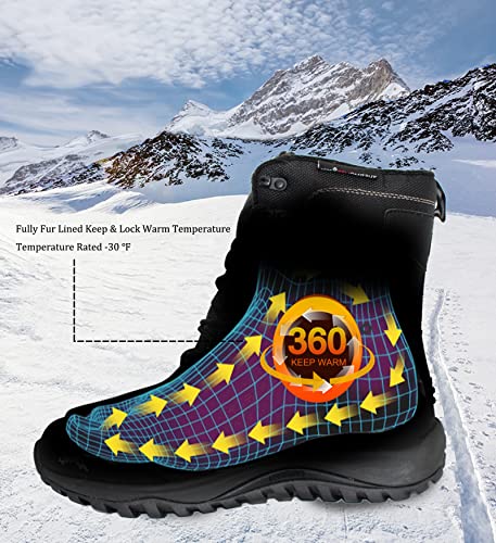 ROCKMARK Men's Winter Snow Boots Outdoor Warm Mid Calf Waterproof Durable Boot Non-Slip Warm Climbing Shoes3