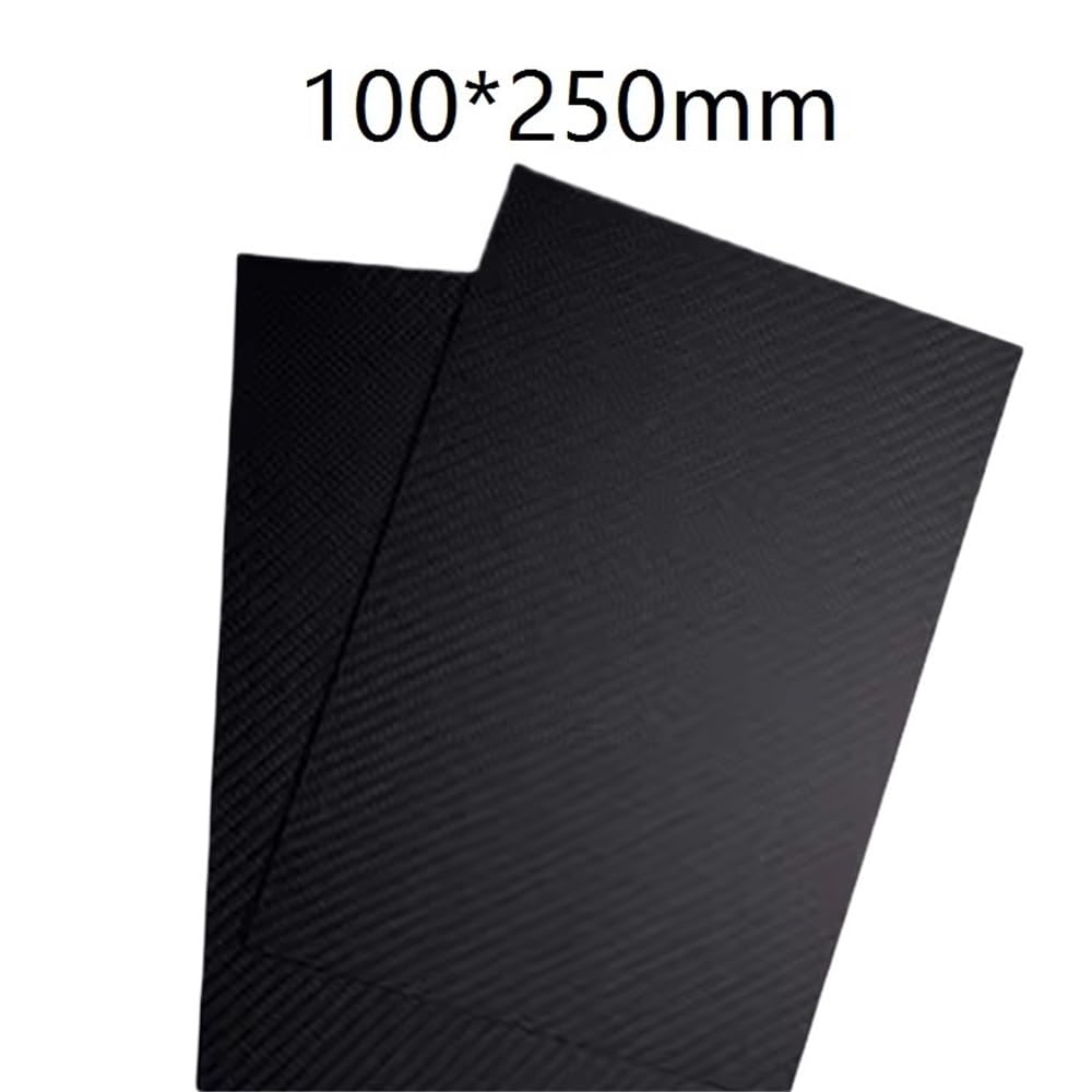 Arkusz z czystego włókna węglowego 3K o wysokiej twardości, 100x250 mm - matowy materiał modelarski z włókna węglowego o splocie skośnym do projektów DIY, 1 szt.(6mm)