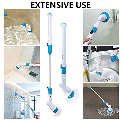 Hniuyun Electric Spin Scrubber Cordless Shower Scrubber, Cordless Grout Shower 360 Power Bathroom Cleaner With 3 Replaceable Rotating Brush Heads, Adjustable Extension Handle For Tub, Tile, Floor #TOP3
