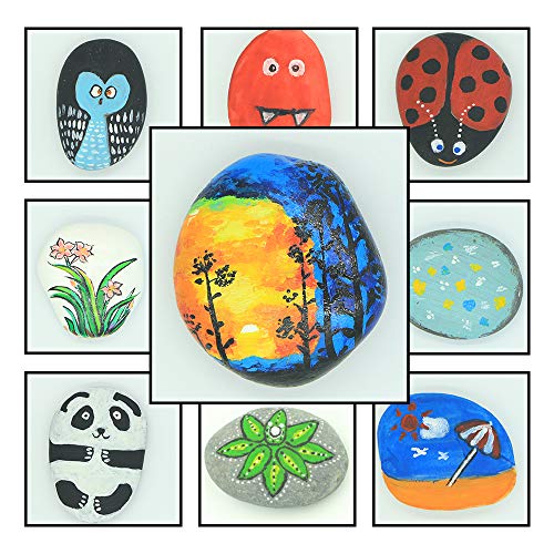 Bulk Craft River Rocks, 70 Extremely Smooth Stones For Rock Painting, Kindness Stones, Arts And Crafts, Decoration. 2"-3.5" Inches Each (About 18 Pounds) Hand Picked For Painting Rocks #TOP5