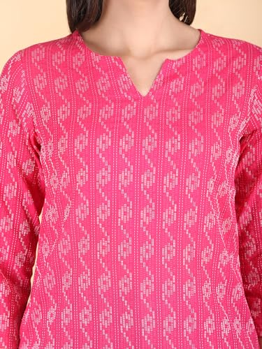 Image of Short Kurta for Women - Pure Cotton Printed Ladies Kurti, Stylish Girls Top, Ethnic Half Kurtas, Tunic Design Woman