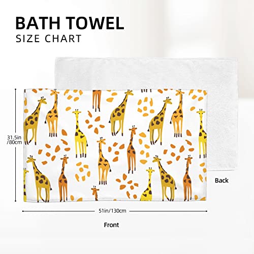 Serviette de bain microfibre motif girafe dessin animé douce drap de plage absorbant sans sable