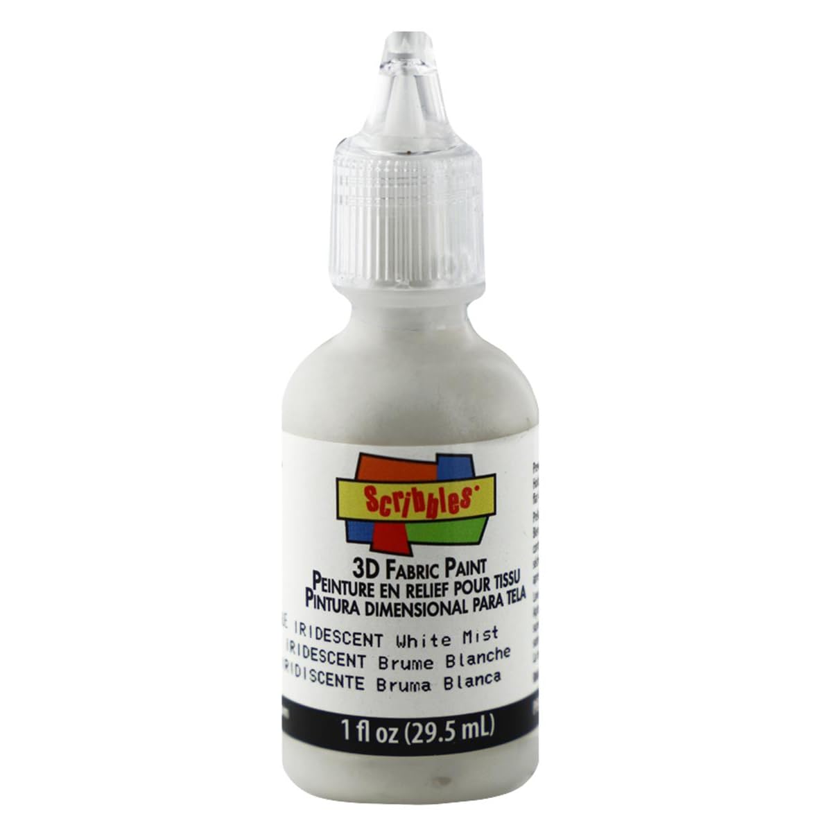 Scribbles 13903 3D Fabric Paint Shiny, White