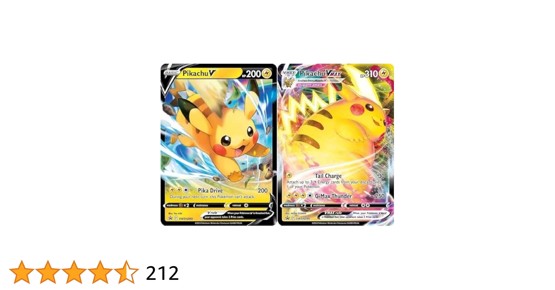 PoKéMoN Pikachu V & Vmax - SWSH285 SWSH286 Pokemon Black