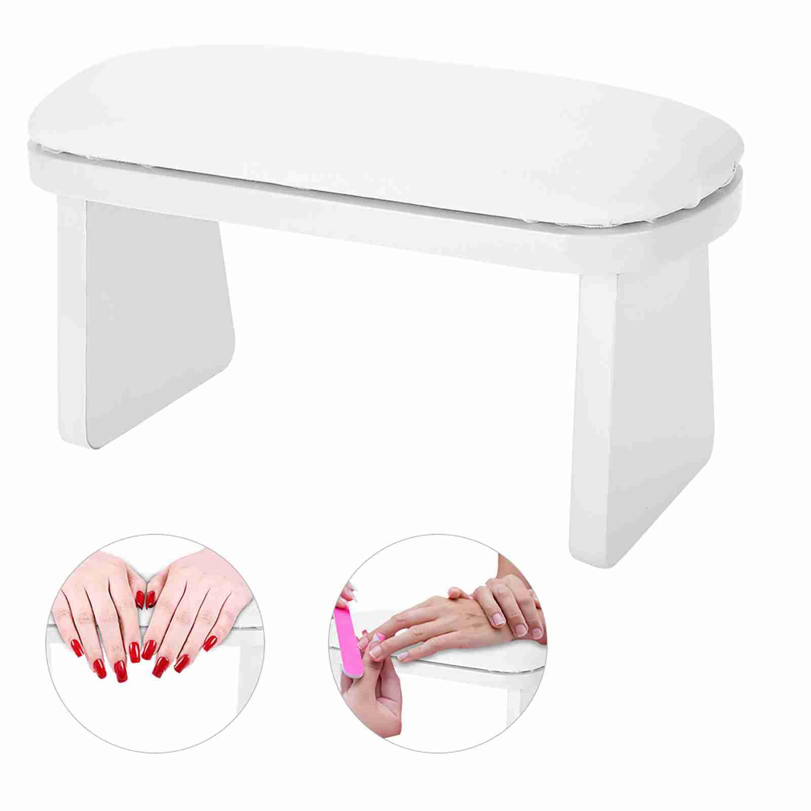 Poduszka do manicure, bezprzewodowa poduszka podtrzymująca ramię dla techników paznokci, miękka, wygodna poduszka do rąk w jednolitym kolorze, do użytku w salonie (biała)