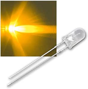 world-trading-net - 25 LED's 3 mm waterhelder geel type WTN-3-5000ge, lichtgevende diode, bedraad, diode lichtgevend, als component