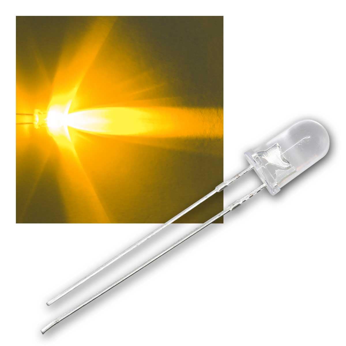 Produktbild von 5mm Strawhat-LEDs – Wasserklar, Alle Farben Inkl. Widerstände – Irvima – NEU