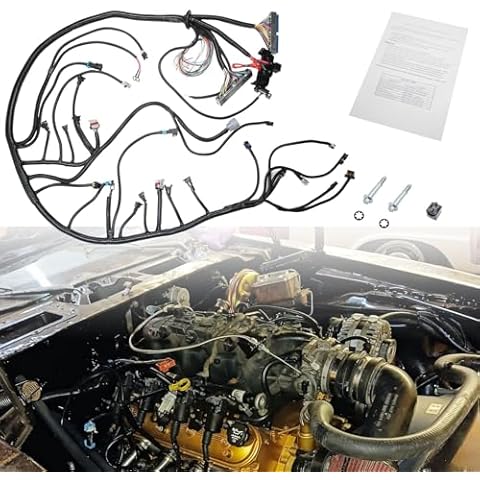 ZZCSZ LS Standalone Wiring Harness 4.8 5.3 6.0 Compatible with 1999-2006 GM Vortec Engines 4L60E with Adapter Transmissions Complete Wire Harness for Fuel Injection System DBC Engine Harness Cover