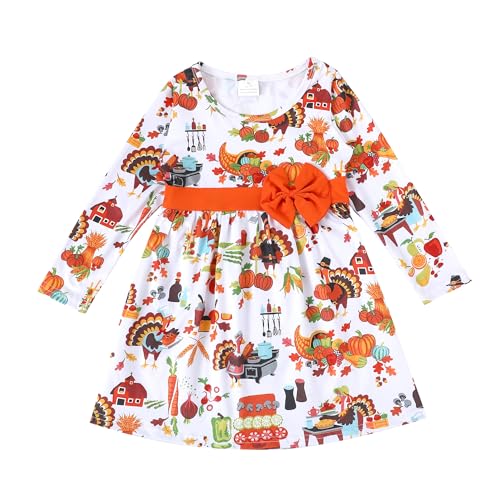 Toddler Girl Dress Ghost Bat Print Ruffle Bottom Casual Dress Clothes 1-8Y