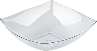 Restaurantware-Moderna 32 Ounce Fancy Plastic Bowls, 10 Square Disposable Salad Bowls - Durable, Heavy-duty, Clear Plastic Bowl, For Warm And Cold Foods