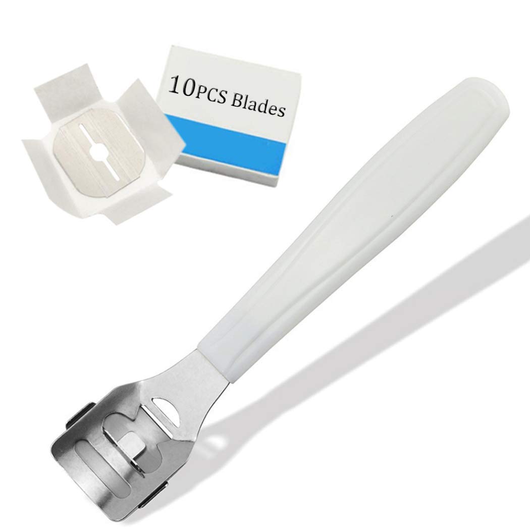 Ktdzone Foot Callus Remover Cuticle/Corn Hard Skin Heel Shaver Rasp Cutter/Pedicure Kit for Feet + 10 Blades