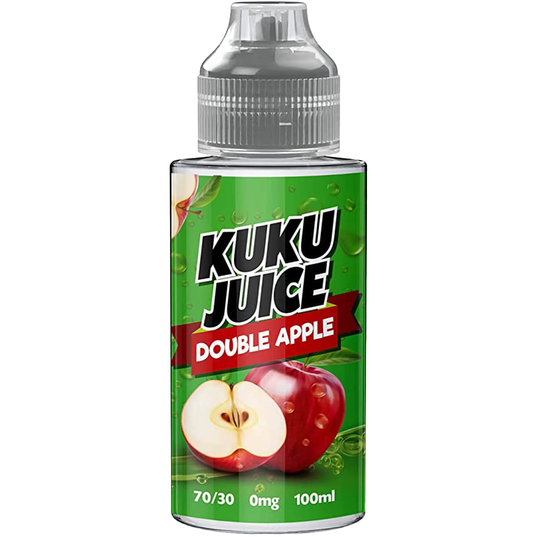KUKU JUICE E liquid Double Apple vape liquid - Crafted with a 70VG/30PG vape juice Blend - 100ml Short fill