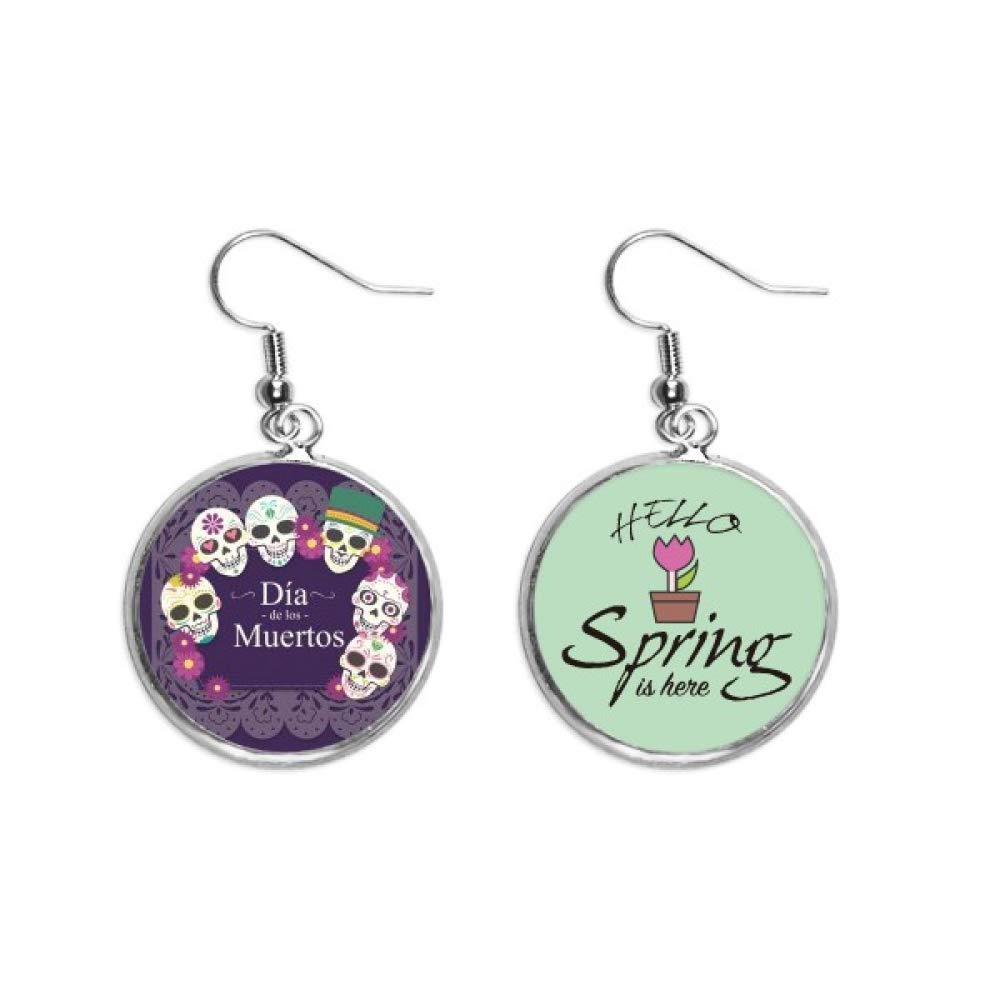 Pendientes de calavera día de los muertos colgante decorativo moderno 5