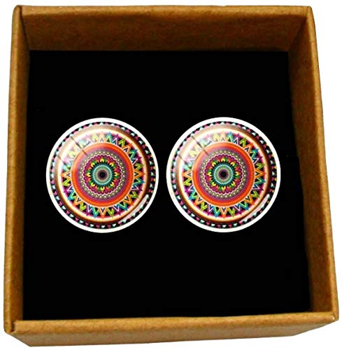 Mancuernillas Bohemias en Vino/Verde/Amarillo para Hombre miniatura 5