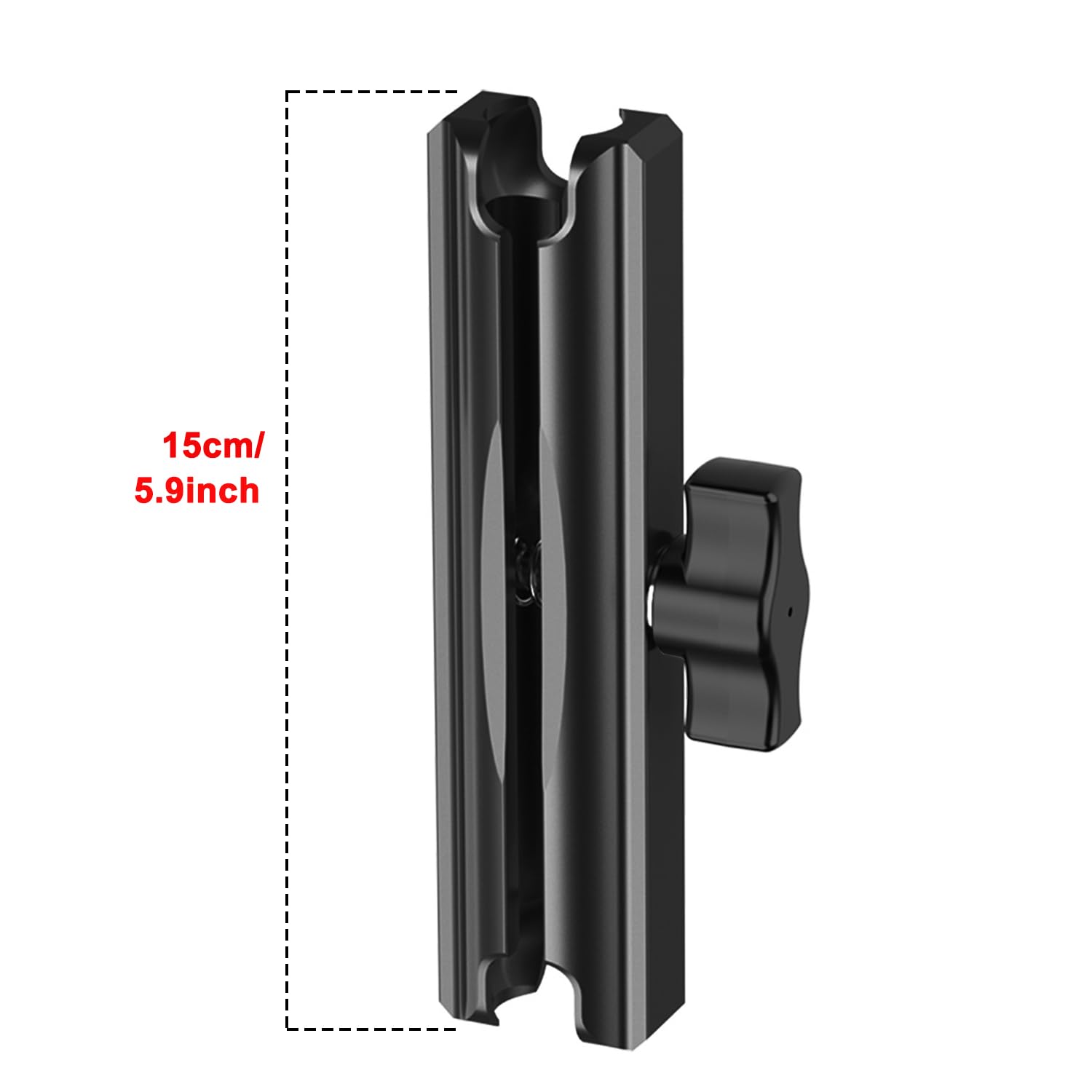 iMESTOU CNC aluminiowy zacisk kierownicy motocykla z dwoma portami 1/10.2 cm - uniwersalny uchwyt kulowy z podwójnym gniazdem 2.5 cm do GoPro/RAM, beznarzędziowy regulowany uchwyt na telefon/kamerę