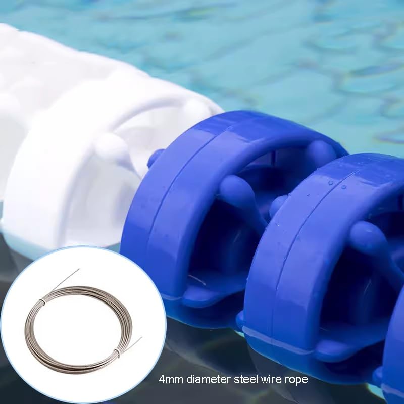 Questa Corda di Sicurezza preassemblata per Piscina - Linea Galleggiante per corsie e segnaletica di Area | Accessori Resistenti per Piscine, spiagge, secche e Sport Acquatici