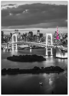 Adhesivo decorativo para pared (50 x 70 cm), diseño de puente de la Torre Eiffel, color rosa