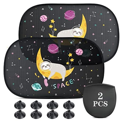 Oziral Paquete de 2 parasoles para Coche de bebé con 8 ventosas 51 x 31 cm Parasol para Ventana de Coche de bebé protección Solar UV Adhesivo de PVC protección Solar estática, Ventana Lateral