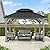 SUNJOY 10 x 12 ft. Wood Gazebo, Outdoor Patio Steel Hardtop Gazebo, Cedar Framed Wooden Gazebo with 2-Tier Metal Roof, Suitable for Patios, Lawn and Backyard, Matte Black Roof + Gray Wood Frame
