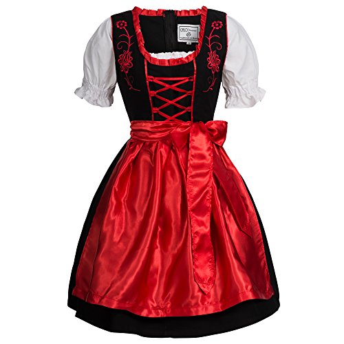 Costume Dirndl verde e blu con grembiule per donna