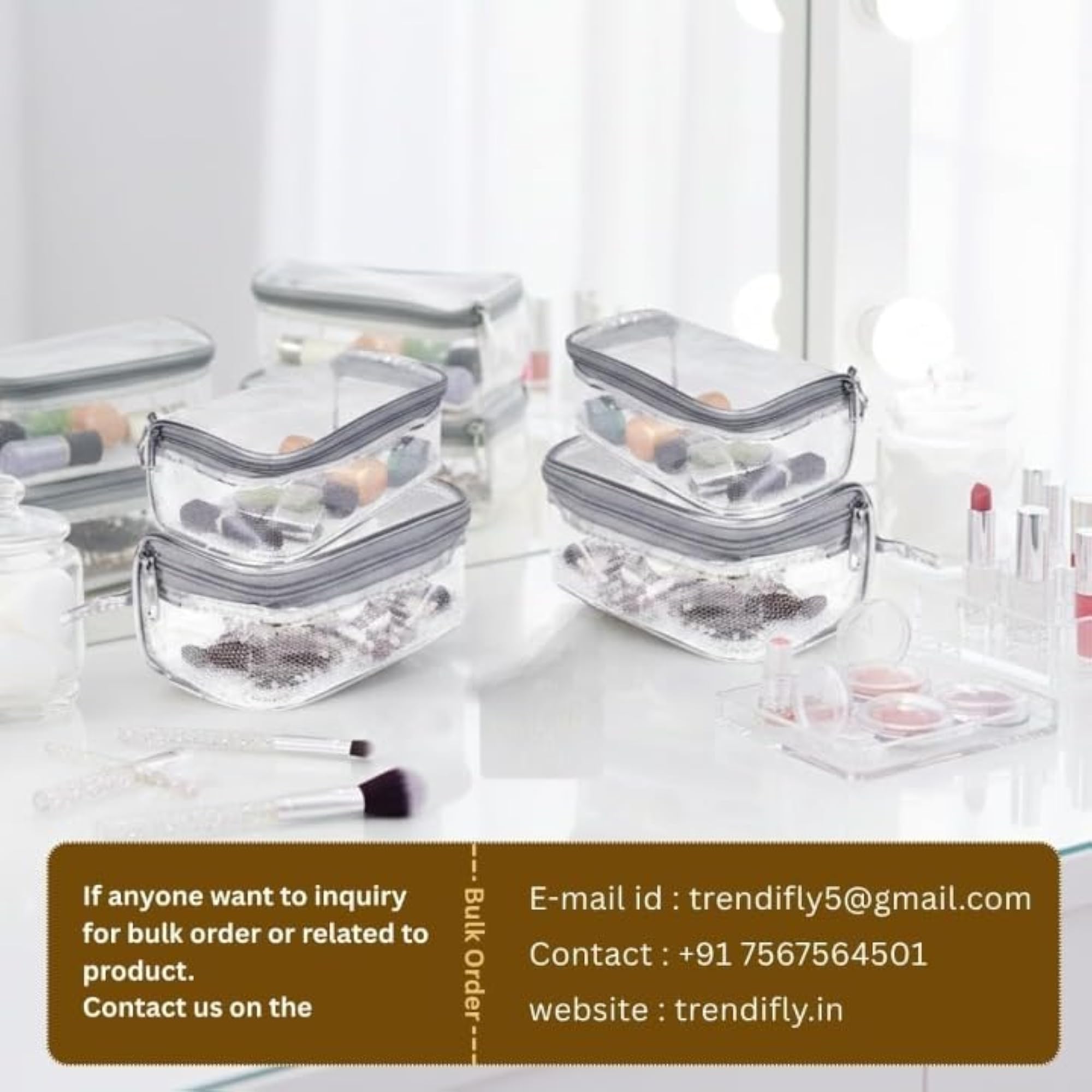 Clear Makeup Bag, Small TSA Approved Toiletry Organizer