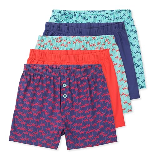 Lucky & Me Noah Boys Underwear Boxers Style 100% Cotton 5 Pack (US Age 4 Years 5 Years Palm Tree)