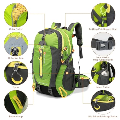 Mochila de senderismo 40L ligera resistente al agua unisex miniatura 3
