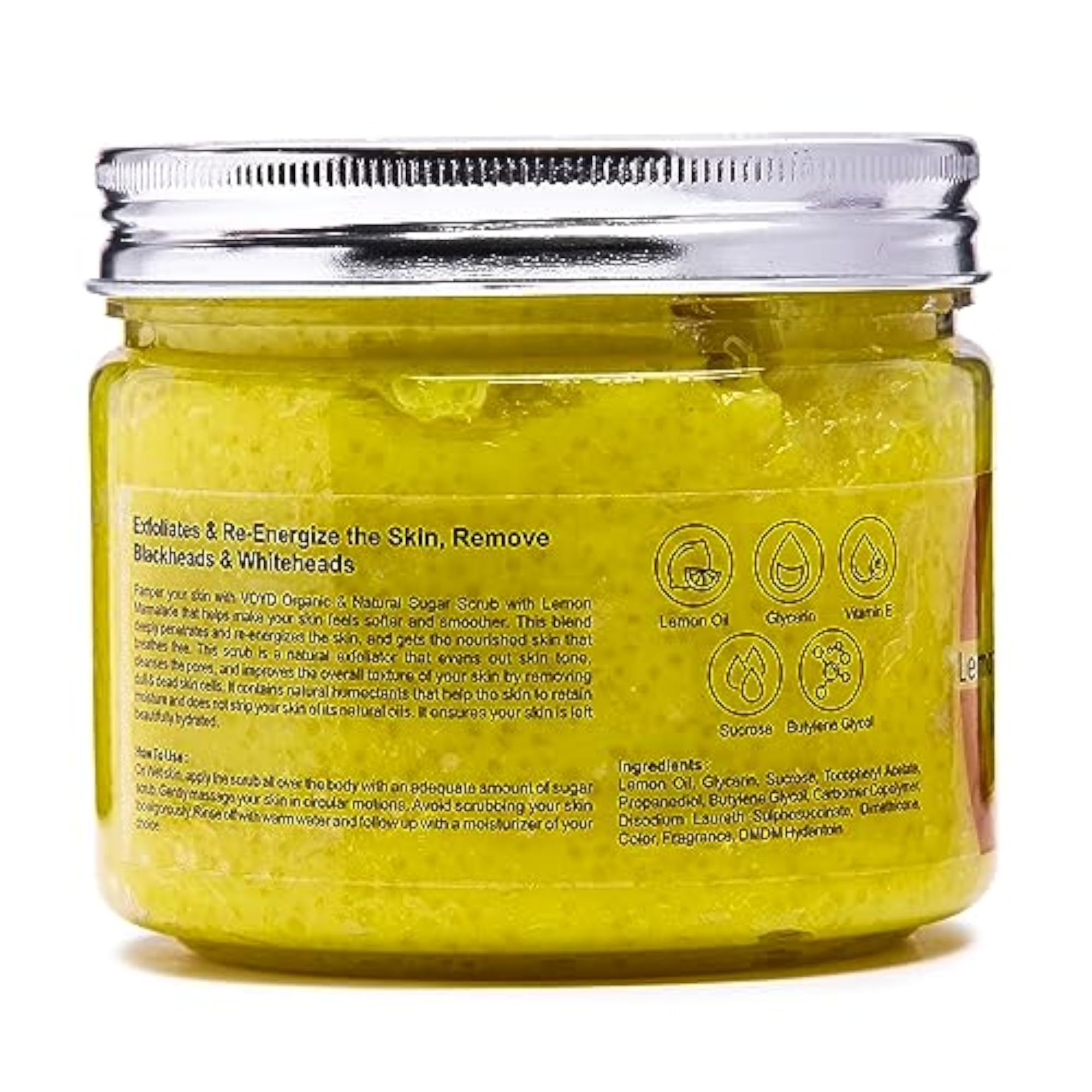 Lemon Marmalade Sugar Body Scrub, Nourishing & Glowing Skin