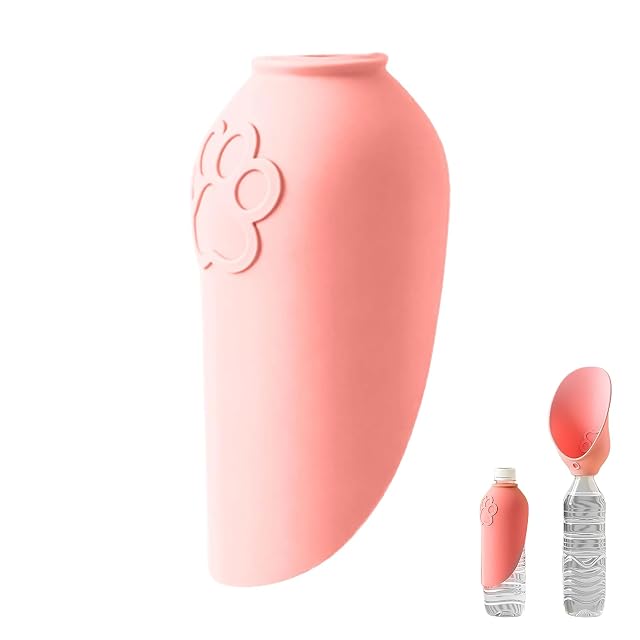 JINDANCL Botella de Agua portátil para Perros,Perros pequeños Botella de Agua con Cuenco Plegable de Silicona
