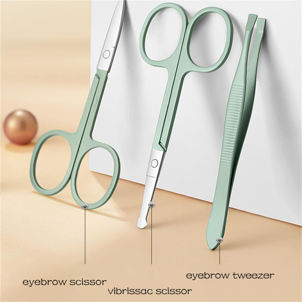 Ensemble de manucure 18 pièces avec étui en Cuir, Outils de Soin des Pieds et du Visage, Coupe-Ongles en Acier Inoxydable, Ensemble de Faux Cils