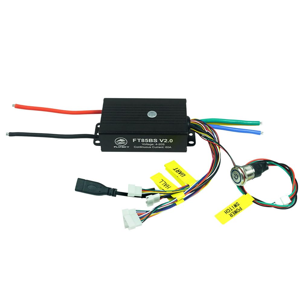 FT85BS V2.0 84V 60A ESC with Aluminum Case Non-VESC for Electric Skateboard/Scooter/Ebike Speed Controller/Electric Motorcycle/Robotics