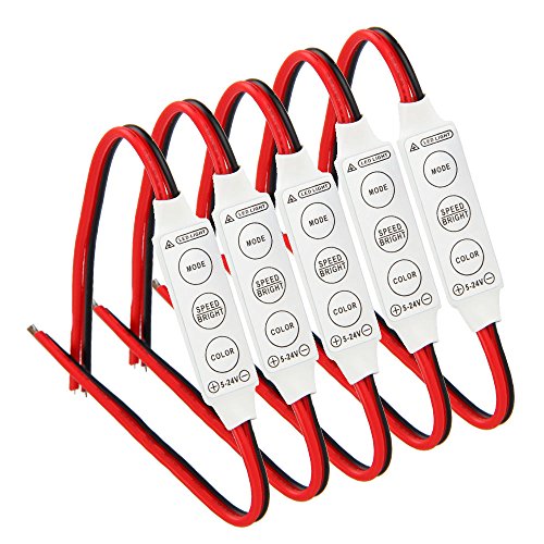 Reapyyt 5 módulos de control con cable de 12 V con flash estroboscópico para tira LED de coche o hogar