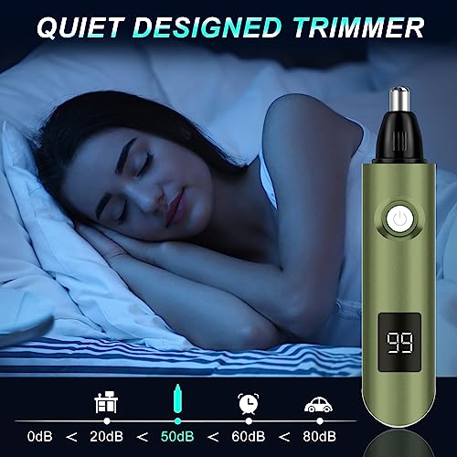 iMoebel Nasenhaartrimmer 3 in 1 mit LED-Anzeige, Nasenhaarschneider Ohrhaarschneider Wiederaufladbar...