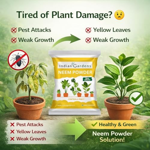 Image of Indian Gardens Neem cake powder 100% organic fertilizer for plants - (1 Kg)